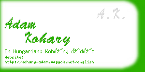 adam kohary business card